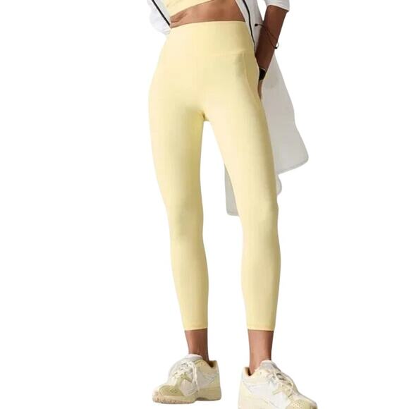 Athleta Salutation Stash Pocket 7/8 Tight Glow Yellow Women's Large New With Tag - Picture 1 of 11